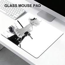 Samurai Girl Glass Mouse Pad, Dynamic Anime Traditional Costume, Rigid Gaming Mouse Pad, Suitable For PC, Smooth Operation, Help You Dominate The Game, Durable, Special Glass Surface, Improve Precision And Speed - Multicolor - View 9