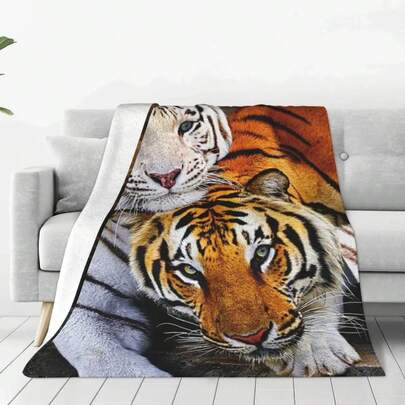 Bengal Tiger  Blanket Animal Funny Throw Blanket For Sofa Bedding Lounge 200x150cm Bedspreads