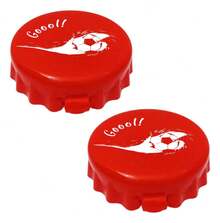 2 piezas.Botanero, Dulcero, Escarchador Corcholata Plástico Rojo-fútbolCalidad premium