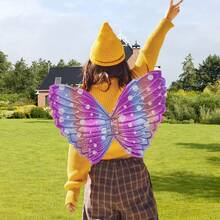 Décoration de sac à dos en forme d'aile de papillon, costume d'aile d'insecte pour fête d'anniversaire, accessoire de scène en forme d'aile, costume de cosplay en aile de papillon coloré - Multicolore - Voir 2