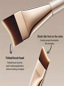 1pc Powder Foundation Brush - Tapered Flat Top Brush, Suitable For Blending Liquid, Cream Or Buildable Flawless Makeup, High Density Bristles And Ultra-Thin Head, Effortless Seamless Makeup Application, Suitable For All Skin Types, Angled Foundation Brush | Durable Handle | Makeup Brush - Multicolor - View 6