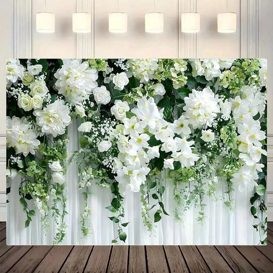 1pc Silver & Sky Blue Diamond Birthday Photography Backdrop, Sweet 18th Birthday Background Balloons Glitter, Any Age Women Birthday Party Decor Cake Table Banner - Multicolor - View 1