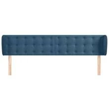 vidaXL Tête de lit c/ oreilles azul foncé 163x23x78/88 cm veludo - Azul - Ver 3