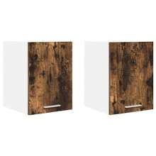 vidaXL 2-teiliger Hängeschrank, Antikholz und Weiß, 30 x 31 x 40 cm - Braun - Übersicht 2