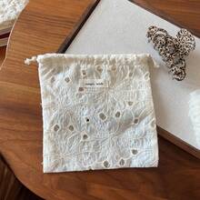 Bolsa de Tecido Pequena com Cordão, Bordado de Renda Vintage Damasco, Bolsa de Armazenamento Portátil, Organizador de Clipes de Cabelo e Joias para Mulheres, Bolsa Cosmética, Porta-Moedas, Porta-Lenços de Papel, Bolsa para Absorventes Higiênicos, Embalagem de Lembrança, Decoração para Sala de Maquiagem - Multicolorido - Visão 12