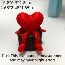 5个3D打印爱心情侣雕像 - 浪漫交织的心形装饰，塑料/户外装饰，非常适合办公室、家居，或作为礼物送给爱人、挚友，以及婚礼、周年纪念日、情人节等特殊场合。 - 彩色 - 查看 12