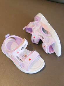 新款夏季可爱百搭儿童凉鞋，舒适轻便防滑软底女童凉鞋 - 紫色 - 查看 4