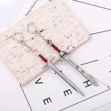 1pc 12cm Silver Sword Keychain The Geralt Witcher Wild Hunt Game Peripherals Medieval Metal Wolf Head Weapon Model Craft Gift Toys - Multicolor - View 10