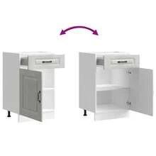 vidaXL Armadio da cucina Kalmar grigio béton bois d'ingénierie - Grigio - Visualizzare 9