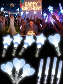 20PCS LED Light Up Sticks Party Favors Set - Glow In The Dark LED Star  Sticks,LED Light Up Wands Sticks Party Favors For Wedding, Raves, Concert, Camping, New Year, Carnival, Halloween - Ngôi sao - Xem 1