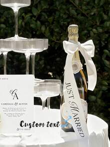 Customized Wedding Decoration Ribbons, Customizable Wedding Ribbon Accessories, Wine Glass Decoration Ribbons, Wedding Chair Back Decoration Ribbons, And Personalized Guest Name Ribbons. Wedding Party Decorations, Wedding And Party Ribbon Name Tags - Multicolor - View 2
