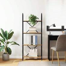 vidaXL Étagère Chêne artigianale 60 x 30 x 146 cm Bois d'ingénierie - Castano - Visualizzare 4