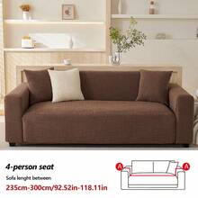 1件装弹力宠物友好型沙发套，四季通用宽松沙发套，防滑客厅沙发保护套，完全防尘，适用于双人、四人和三人沙发