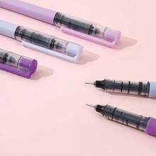 5 Pcs Cute Rolling Ball Pens Ink Rollerball Pens Cartoon 0.5mm Black Ink Quick Drying Smooth Writing Pen Kawaii Purple Grape Pen Women School Office Supplies Purple - 紫色 - 查看 4