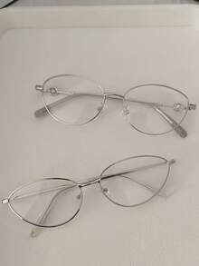 Unisex Computer/Gaming/TV/Phone Glasses, Cat Eye Metal Frame, Reduce Eye Fatigue, Lightweight & Fashionable Optical Glasses