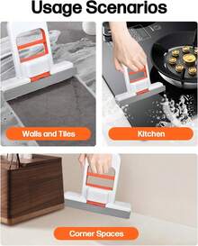 Mini Foldable Desktop Mop – Portable Versatile Wet & Dry Cleaning Sponge Mop For Home & Car – Ideal For Kitchen, Bathroom, Glass, Dining Table & More (Squeeze Handle+1 Sponge Head ) - trắng - Xem 4