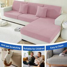 YSTYLE 1 Piece Solid Color Sofa Cover, Modern Stretch Polyester Universal Non-Slip Washable Soft Stain Resistant Sofa Cushion Covers For Living Room - Rusty Rose - View 9