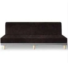 Funda de futn elstica de piel sin brazos, protector de muebles con parte inferior elstica, funda de futn suave y lavable para sof cama X ms grande, chocolate - XGrande06chocolate - Ver 1