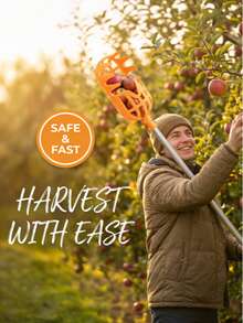 1个塑料高空采摘工具，配有轻质塑料制成的笼状网袋。用于从高处/树枝上采摘水果/户外采摘水果。操作轻松省力，易于瞄准。是一款户外园艺采摘工具。 - 黃色 - 查看 7