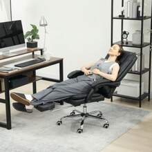 Massage Chair/Office Chair With Massage Function, Footrest Included, Adjustable Height, 64 Cm X 70 Cm X 118 Cm, Black - Black - View 2