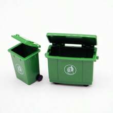 Mini Sanitation Trash Can Coin Storage Can Desktop Decor - Green - View 6