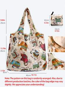 Składana torba totemowa z motywem słonia – must-have na jesień i zimę. Stylowa i poręczna, idealna na zakupy, w podróż, do szkoły i na różne inne okazje. Prosty i modny design. Jednolity kolor. Do przechowywania przyborów szkolnych. Wielofunkcyjna składana torba na zakupy. - Wielokolorowe - Zobacz 9