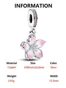 1pc Fashionable Rotating Cherry Blossom Bead Pendant, Versatile DIY Bracelet/Necklace Gift