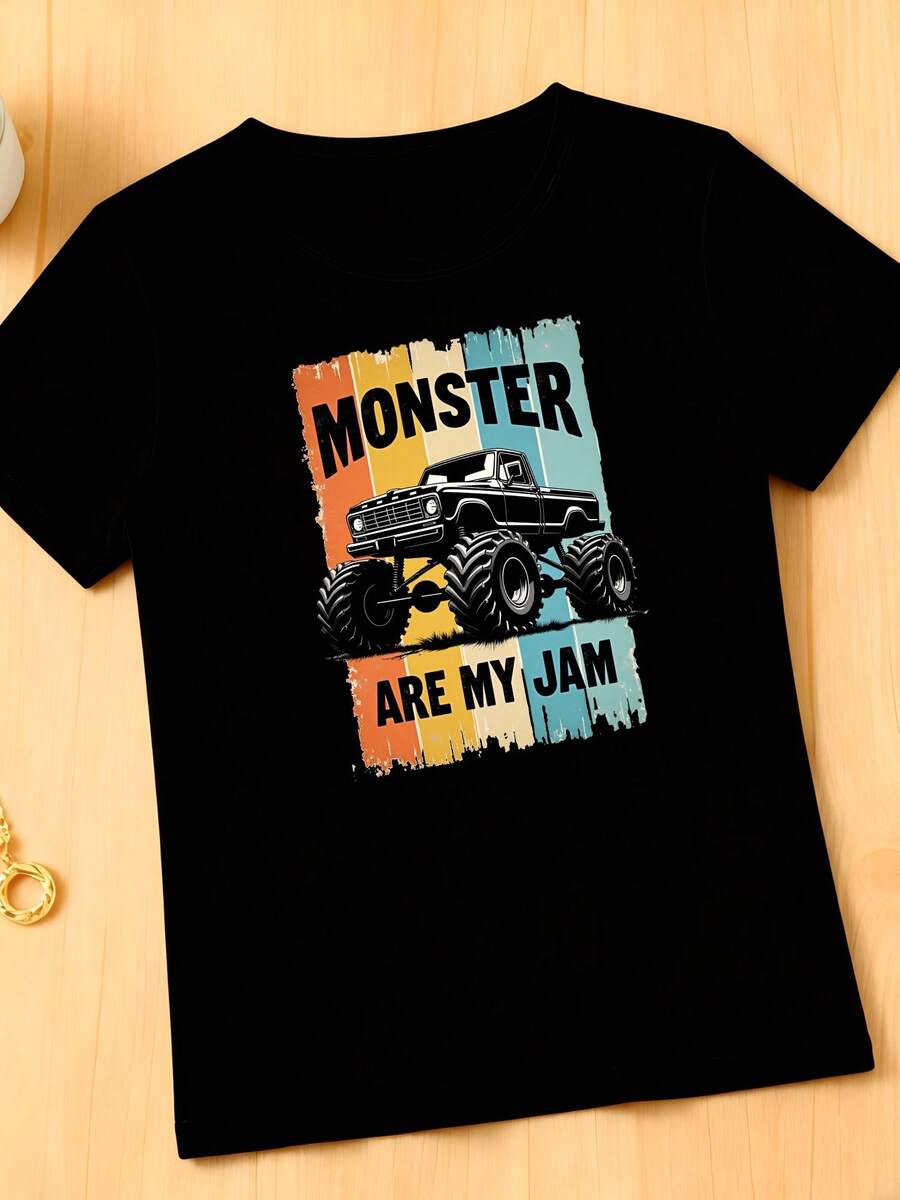 Los monster trucks son mi mermelada - Camiseta unisex vintage retro de regalo de monster trucks - Negro 3 - Ver 1