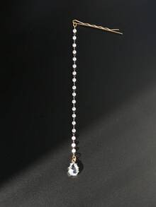 Traditioneller Wassertropfen Stirnschmuck für Frauen, Retro Strass Haaraccessoire, einfach eleganter Haarschmuck Anhänger für Feste, geeignet für Hochzeiten, Feiertage und als Geschenk, Haarkette - Verschiedenfarbig - Übersicht 8