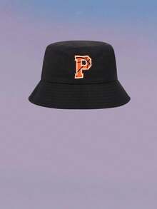 1顶儿童男女通用个性化26字母渔夫帽，时尚户外遮阳帽，适合春、夏、秋、冬日常佩戴，是生日、节日礼物和游戏活动的理想之选。 - 黑色 - 查看 31