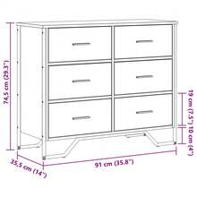 Commode VidaXL en chêne Sonoma 91 x 35,5 x 74,5 cm, fabriquée en bois d'ingénierie - Tabac - Voir 10