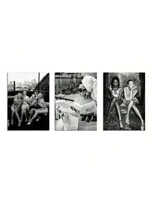 Bộ 1/3/6 tranh nghệ thuật treo tường phong cách cổ điển, tranh đen trắng theo phong cách retro, trang trí tường hiện đại, phù hợp cho văn phòng, phòng tắm, phòng khách, phòng ngủ, trang trí nhà cửa, kiểu không khung, tranh nghệ thuật treo tường có khung. - Đen và trắng - Xem 50