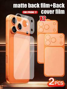 Yezodawee 适用于 17 Pro Max/17 Air/17 Pro 的 2 片装全覆盖磨砂屏幕保护膜套装，包含侧边膜和背面膜，附带安装工具 - 無色 - 查看 12