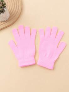 1 Pair Of Solid Color Full Finger Knitted Gloves, Unisex, Y2K Style Outdoor Windproof Casual Winter Warm Gloves Suitable For Commuting Daily Use - Fingerless Gloves - View 19