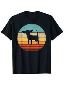 Chihuahua Retro Vintage 60s 70s Sunset Dog Lovers Men Women T Shirt - màu đen - Xem 1