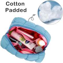 Maquillaje y cosméticos bolsa acolchada con cierre para viaje y almacenamiento - como en la foto - Ver 3