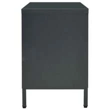 vidaXL Meuble TV antracite 105x35x52 cm Acier et verre - Cinza - Ver 4