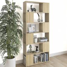 vidaXL Bibliothèque/Séparateur de pièce Chêne sonoma Bois d'ingénierie - Castano - Visualizzare 1