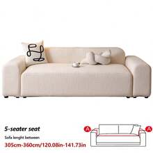 1件装易弹宽松沙发套 - 弹性全包覆，可拉伸防滑，适用于1-5座沙发，可机洗，四季皆宜，宠物友好且防污 - 米色 - 查看 18