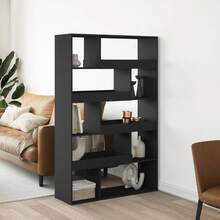 vidaXL Cloison de séparation noir 100x33x156,5 cm bois d'ingénierie - Noir - Voir 1