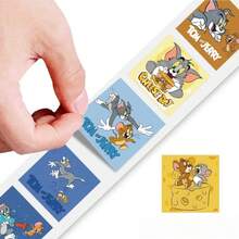 5000张/10卷 14种图案重复创意新款汤姆和杰瑞卡通壁纸卷，怀旧经典动画可爱贴纸 - 彩色 - 查看 3