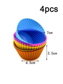 1/2/4pcs New Thickened Handle Cake Mold, Suitable For Home Kitchen Air Fryer Egg Cup Baking Mold, Suitable For Air Fryer Baking