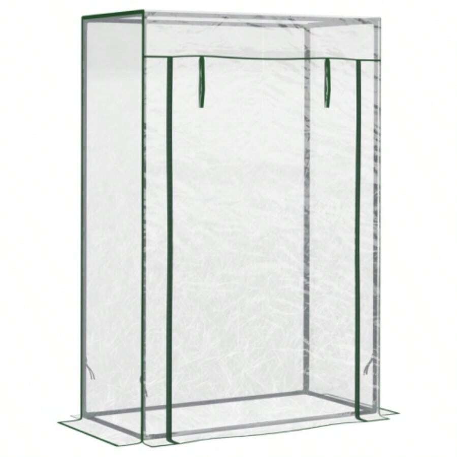 Greenhouse, Hothouse, Tomato House, Cold Frame With Roll-Up Door, Steel And Plastic, Transparent, 100x50x150cm