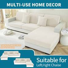 YSTYLE 1 Piece Solid Color Sofa Cover, Modern Stretch Polyester Universal Non-Slip Washable Soft Stain Resistant Sofa Cushion Covers For Living Room - Putih - View 8