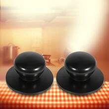 2 Pack Black Replacement Knobs For Kitchen Pot And Kettle Lids: Durable Handles For Easy Grip.