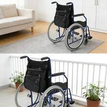1pc Wheelchair Accessory Storage Bag With Zippered Compartment, Lightweight Rear Organizer Bag, Suitable For Wheelchair Back Organization, With Side Pockets, For Outdoor And Home Activities, Durable Mobility Aid Storage Bag - Multicolor - View 3