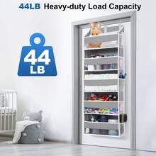 Hanging Behind Door Organizer, Organizer Box, Hanging Closet Storage Organizer, 5 Tier Hanging Behind Door Organizer With 10 Large Capacity Pockets, Anti-Tilt, Suitable For Bedroom, Bathroom, Pantry, New Year Gift, Holiday Gift-Gray + Black (2-Pack) - 灰色+黑色(2pcs) - 查看 4
