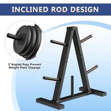Plate Rack, Weight Tree, Weight Plate Holder, 1Inch Home Gym Storage Stand, Holds 300 Lbs - B0DNMDTHK7 - View 2