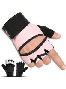 Guanti da palestra ergonomici con fascia per polso estesa per supporto extra delle articolazioni, guanti da fitness traspiranti a mezza dita adatti per donne e principianti per sollevamento pesi, guanti sportivi resistenti perfetti per stacchi pesanti in palestra, ciclismo, esercizi e attività all'aperto in estate - Multicolore - Visualizzare 6