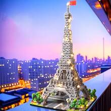 1 Set 430pcs Balok Bangunan Menara Eiffel, Bahan ABS, Balok Bangunan Warna Campuran, Balok Bangunan Landmark Kreatif, Cocok Untuk Hadiah Ulang Tahun, Liburan, dan Hari Jadi - MultiWarna - View 1